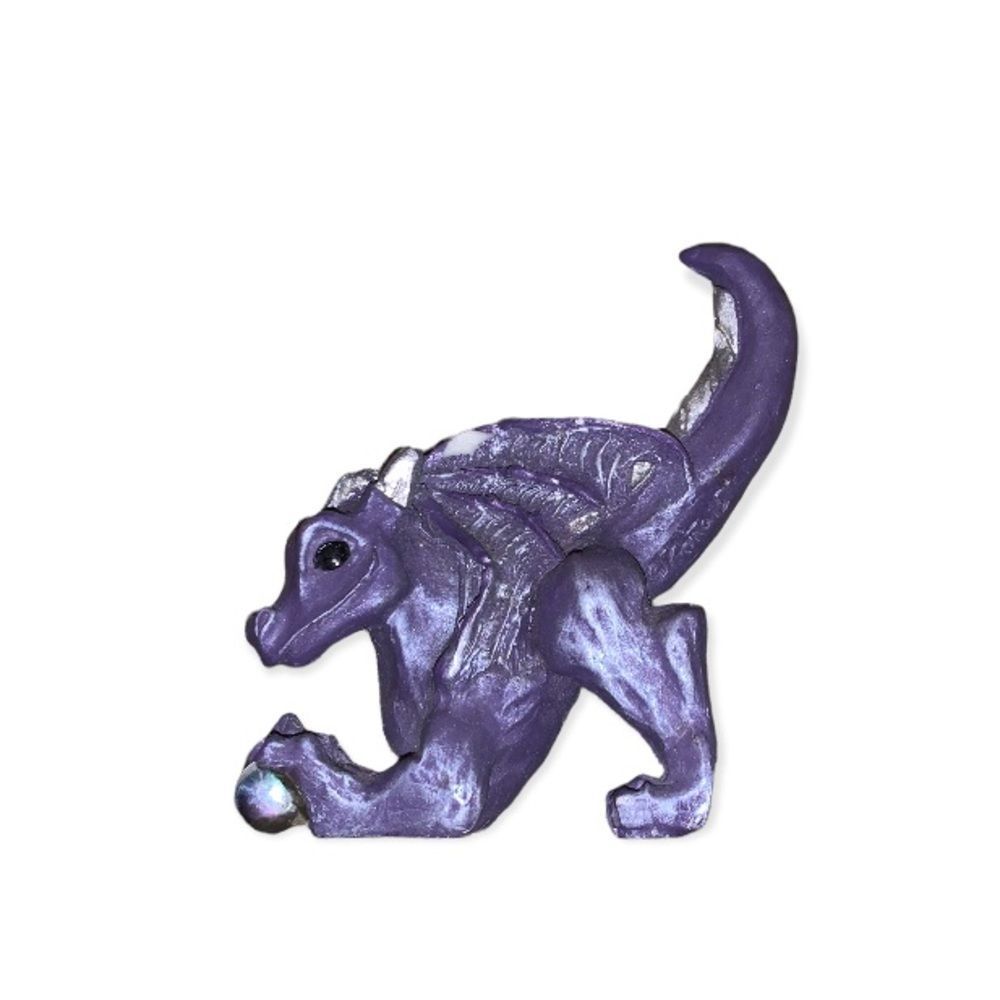 Purple Dragon Glass Ball Statue, Great Condition